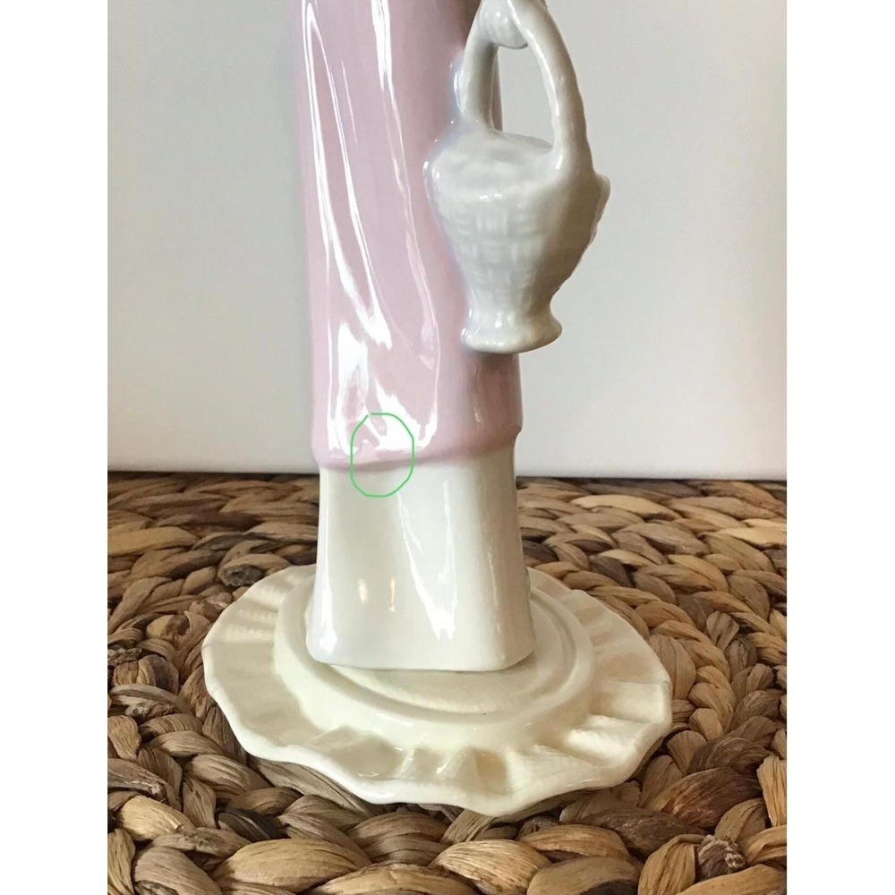 Nao by Lladro Porcelain Figurine Mother & Child with Basket Pink White 9.5" Read - Picture 5 of 14